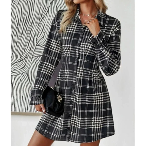 Plaid Button-Up Mini Dress - Picture 11 of 16